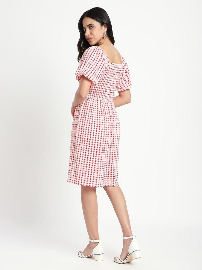 Red Printed Women Regular fit Dress