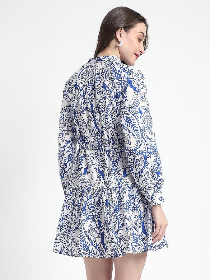 Blue Printed Women Regular fit Dress