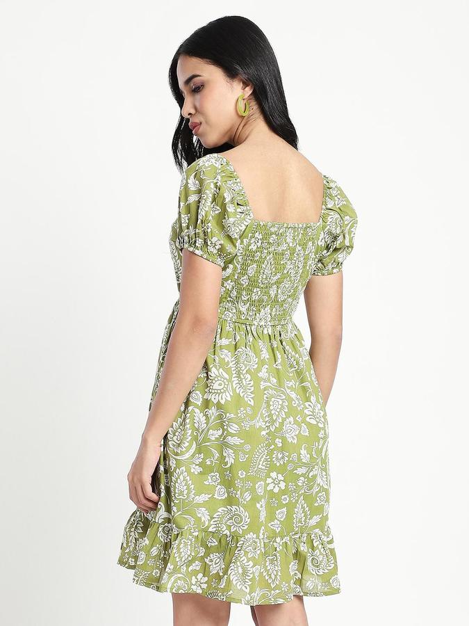 Green Printed Women Regular fit Dress