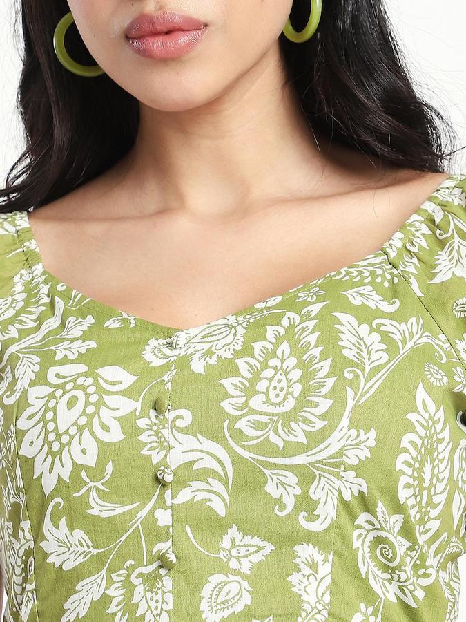 Green Printed Women Regular fit Dress